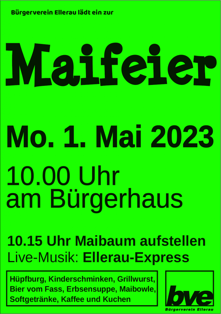 Plakat zur BVE-Maifeier 2023
